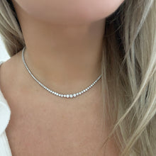 14K GOLD 6.03 CT NATURAL DIAMOND GRADUATED TENNIS NECKLACE