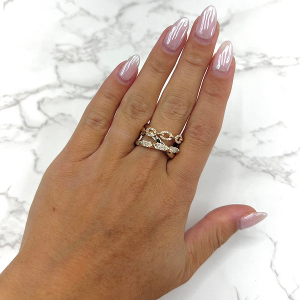 14K GOLD DIAMOND ANDI RING