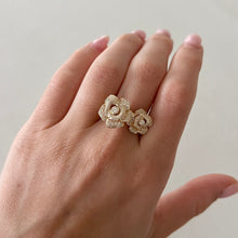 14K GOLD DIAMOND CAMELLIA RING