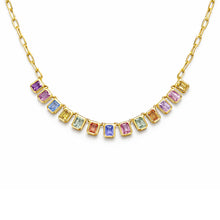 14K GOLD MULTICOLOR SAPPHIRE REBECCA NECKLACE