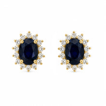 14K GOLD DIAMOND SAPPHIRE SIMMY STUDS