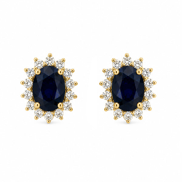 14K GOLD DIAMOND SAPPHIRE SIMMY STUDS