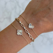 14K GOLD DIAMOND MICHELLE CLOVER BRACELET