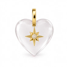 14K GOLD DIAMOND FLOURITE  KYLIE HEART CHARM