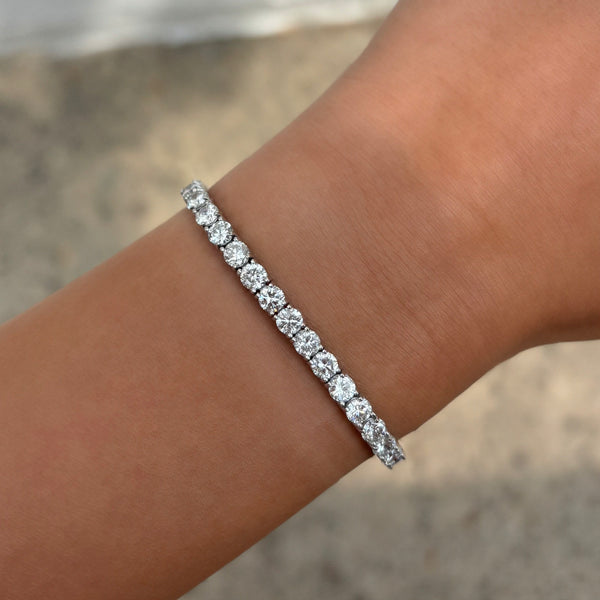 14K GOLD 10.77 CT DIAMOND TENNIS BRACELET