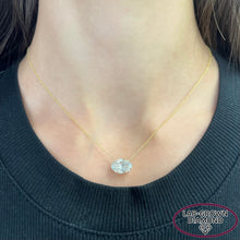 14K GOLD 2.50 CT LAB GROWN DIAMOND OVAL NECKLACE