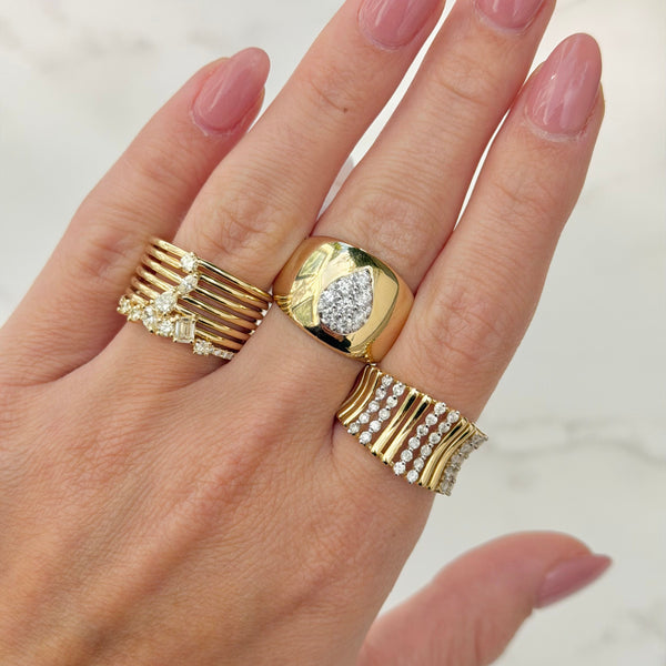 14K GOLD DIAMOND DAHLIA RING