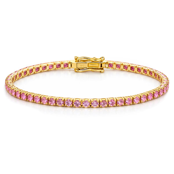 14K GOLD PINK SAPPHIRE DALIA BRACELET