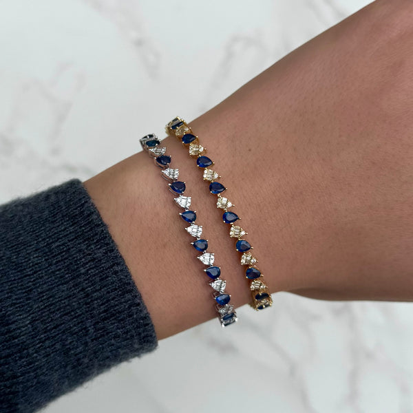 14K GOLD DIAMOND SAPPHIRE MYLLIE BRACELET
