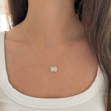 14K GOLD DIAMOND BLAIRE RECTANGLE NECKLACE