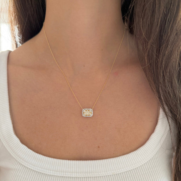 14K GOLD DIAMOND BLAIRE RECTANGLE NECKLACE
