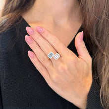 14K GOLD DIAMOND AND AQUAMARINE AND MORGANITE RING