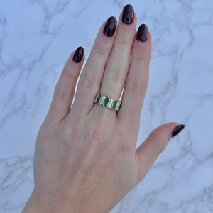 14K GOLD DIAMOND MALACHITE DEVON RING