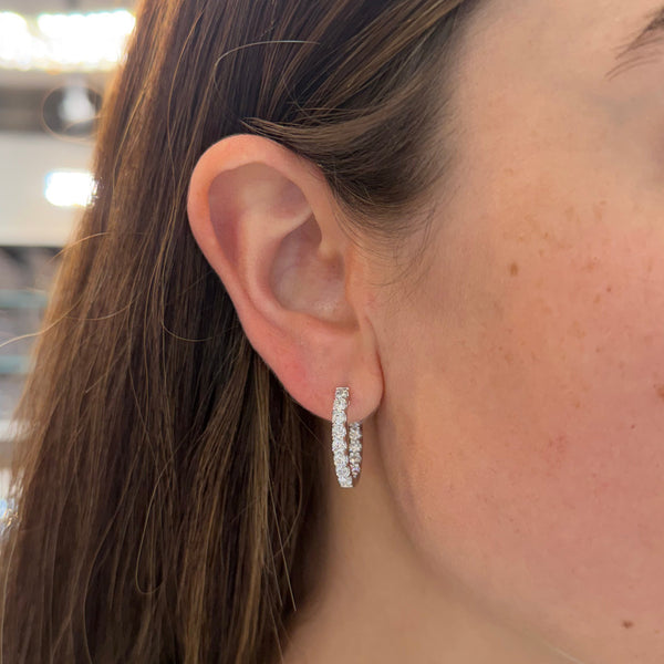 14K GOLD DIAMOND OVAL BONNIE HOOPS