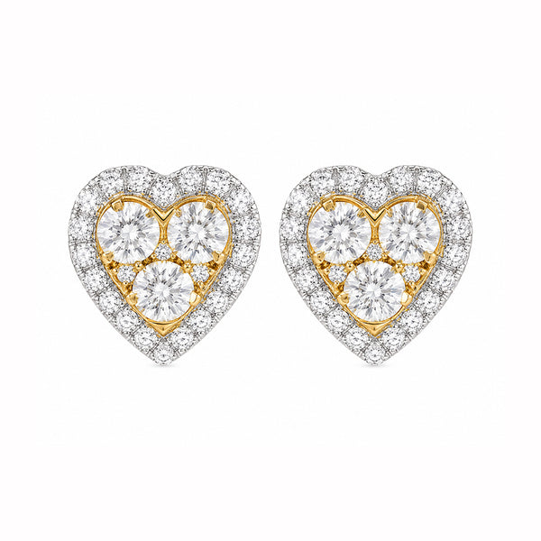 14K GOLD DIAMOND BLAIRE HEART STUDS