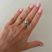 14K GOLD DIAMOND TURQUOISE SNAKE RING