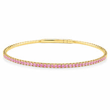 14K GOLD PINK SAPPHIRE JOELLE FLEX BANGLE