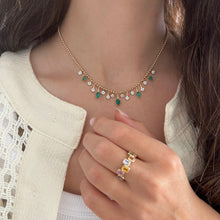 14K GOLD DIAMOND EMERALD RISA NECKLACE
