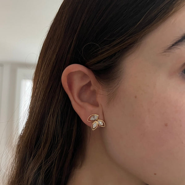 14K GOLD DIAMOND TESSA STUDS