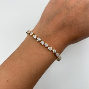 14K GOLD 8.44 CT LAB GROWN DIAMOND LUCY HEART TENNIS BRACELET
