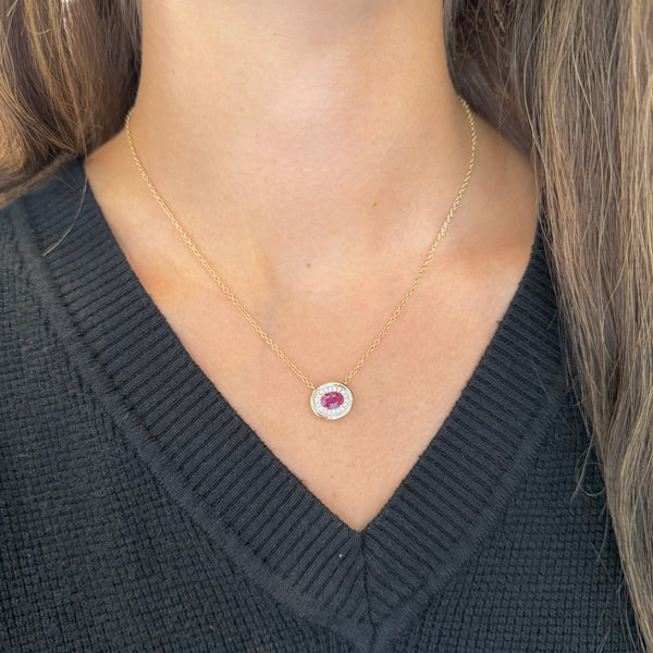 14K GOLD DIAMOND RUBY SIMMY NECKLACE