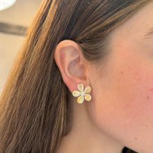 14K GOLD DIAMOND SUZIE FLOWER EARRINGS