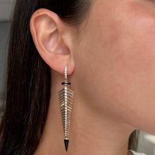 14K GOLD DIAMOND AND ONYX RUTHIE EARRINGS