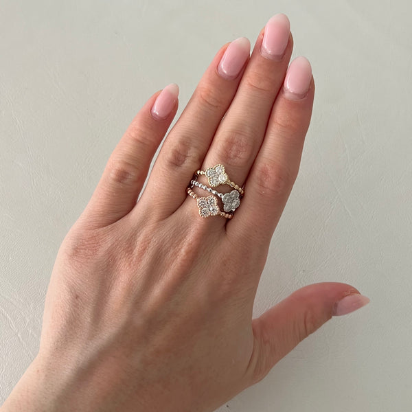 14K GOLD DIAMOND MIMI CLOVER RING