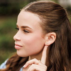 14K GOLD DIAMOND BOW STUDS