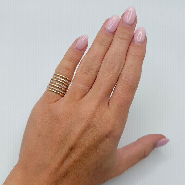 14K GOLD DIAMOND PHEOBE PINKY RING