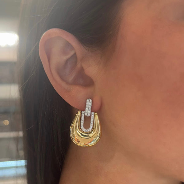 14K TWO-TONE GOLD DIAMOND MARIANA EARRINGS
