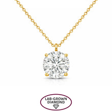 14K GOLD 3.00 CT LAB GROWN DIAMOND ROUND BRILLIANT NECKLACE