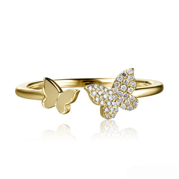 14K GOLD DIAMOND POLLY BUTTERFLY RING