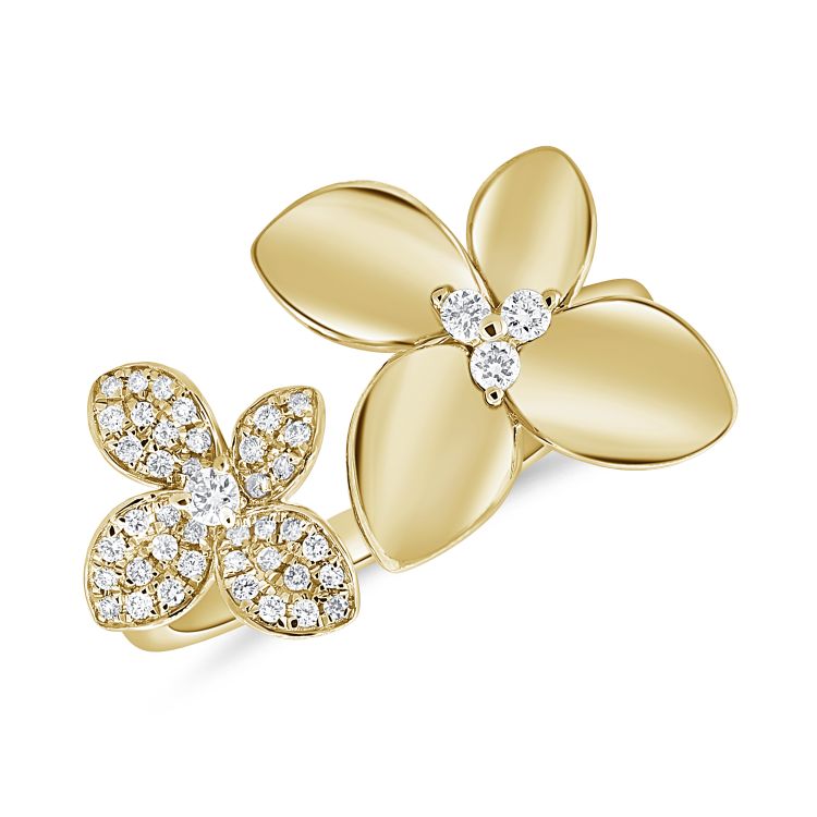 14K GOLD DIAMOND AMY FLOWER RING