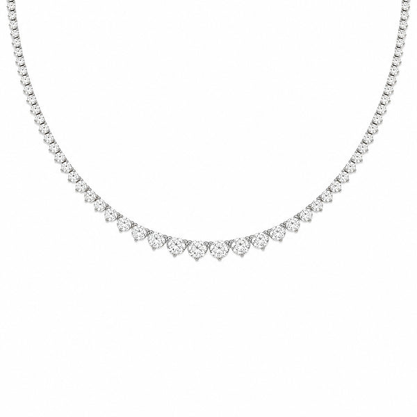 14K GOLD 5.16 NATURAL DIAMOND GRADUATED TENNIS NECKLACE