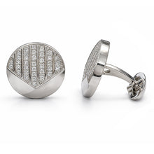 14K GOLD DIAMOND WILSON CUFFLINKS