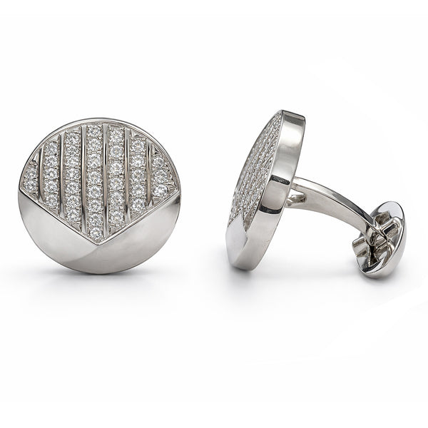 14K GOLD DIAMOND WILSON CUFFLINKS