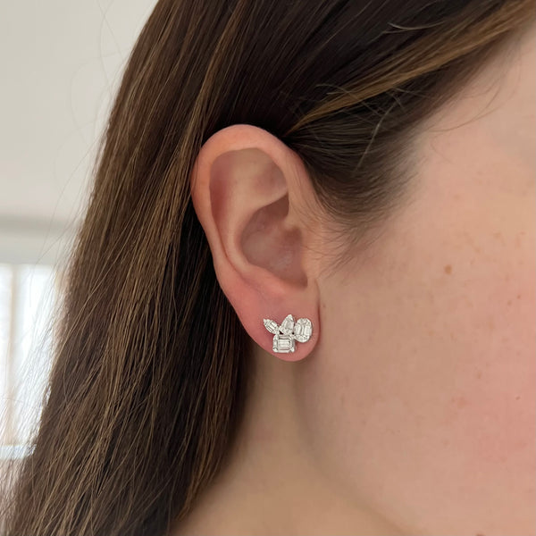 14K GOLD DIAMOND SARELLE STUDS