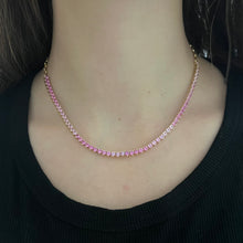 14K GOLD PINK SAPPHIRE OLIVIA NECKLACE