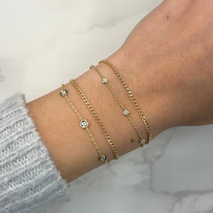 14K GOLD DIAMOND SMALL HARPER BRACELET