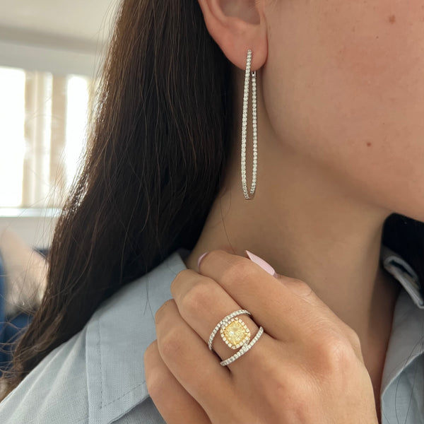 14K GOLD DIAMOND BAILA HOOPS