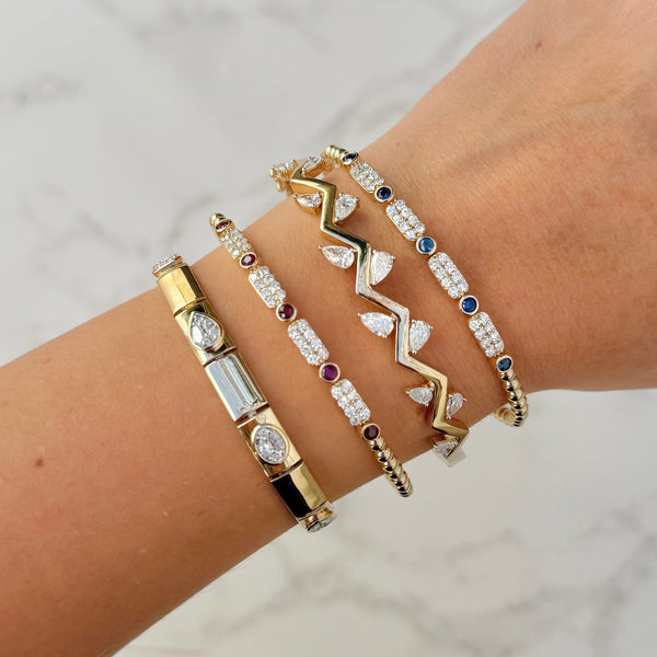 14K GOLD DIAMOND CARINE BANGLE