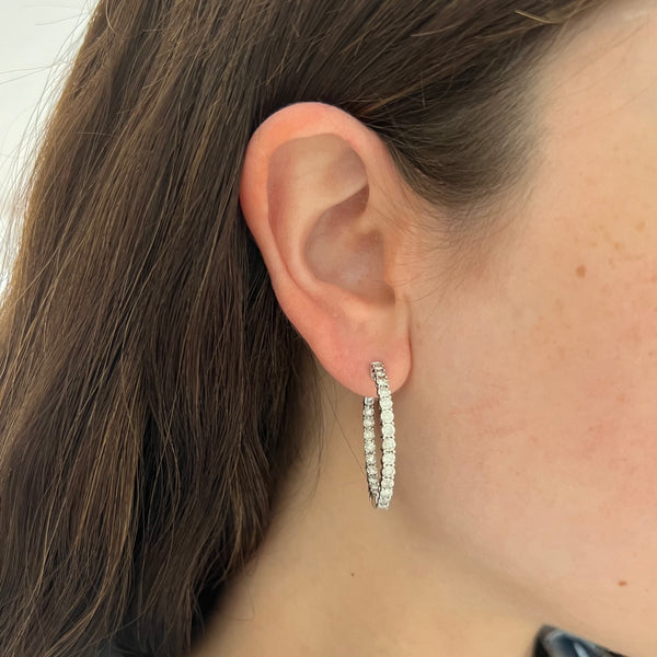 14K GOLD CLASSIC DIAMOND HOOPS