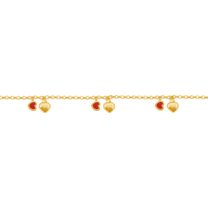 14K GOLD ROSIE RED HEART BABY BRACELET