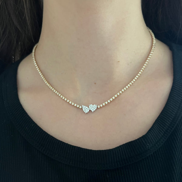 14K GOLD DIAMOND RIVVI NECKLACE