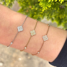 14K GOLD DIAMOND HEDI CLOVER BRACELET