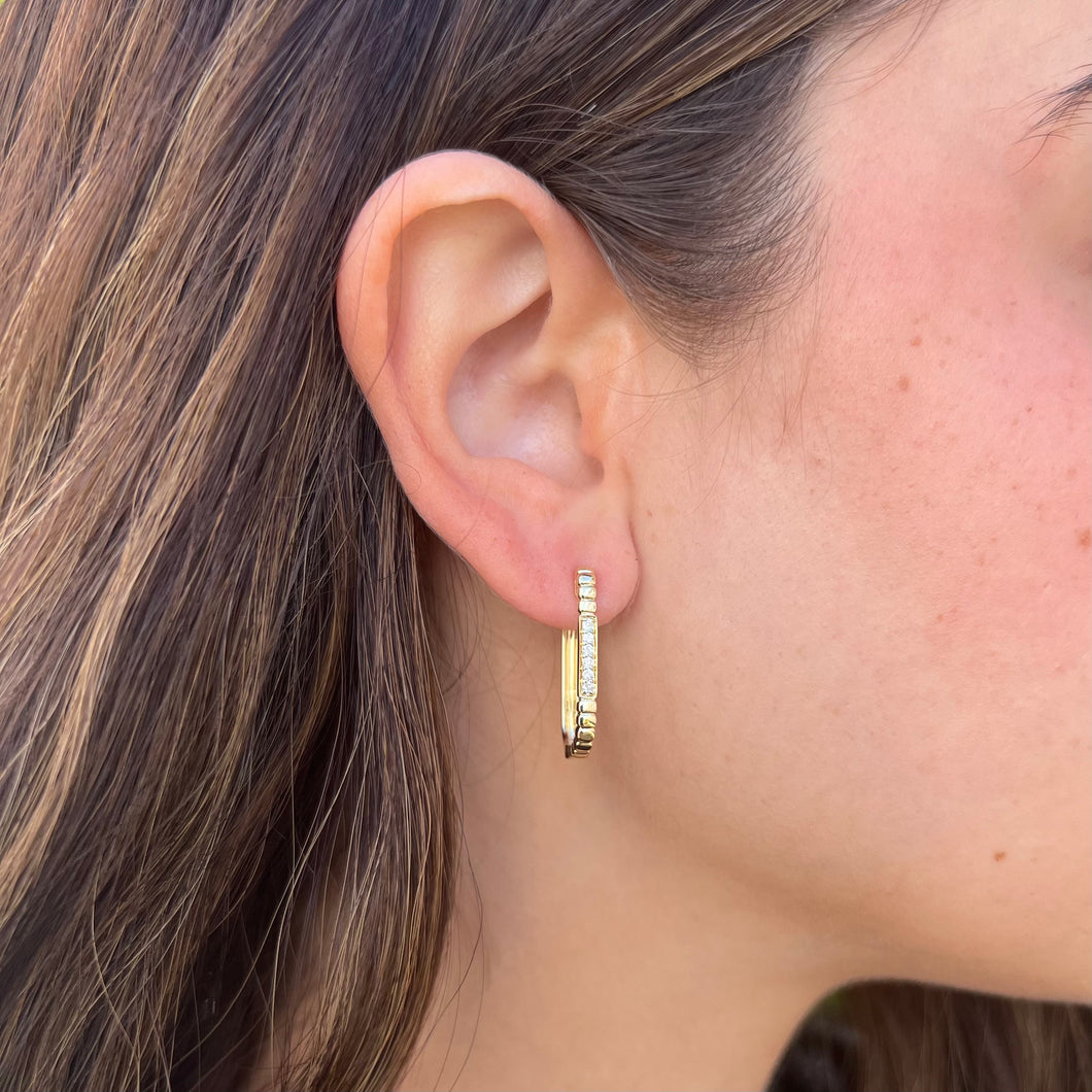 14K GOLD DIAMOND EVE HUGGIES