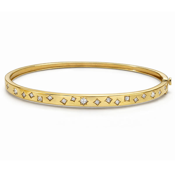 14K GOLD DIAMOND KIKI BANGLE