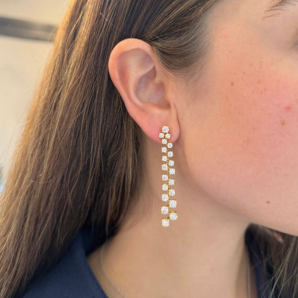 18K GOLD DIAMOND JILLIAN EARRINGS