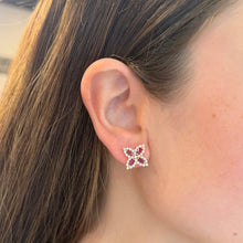 14K GOLD DIAMOND AND RUBY LIANNE STUDS